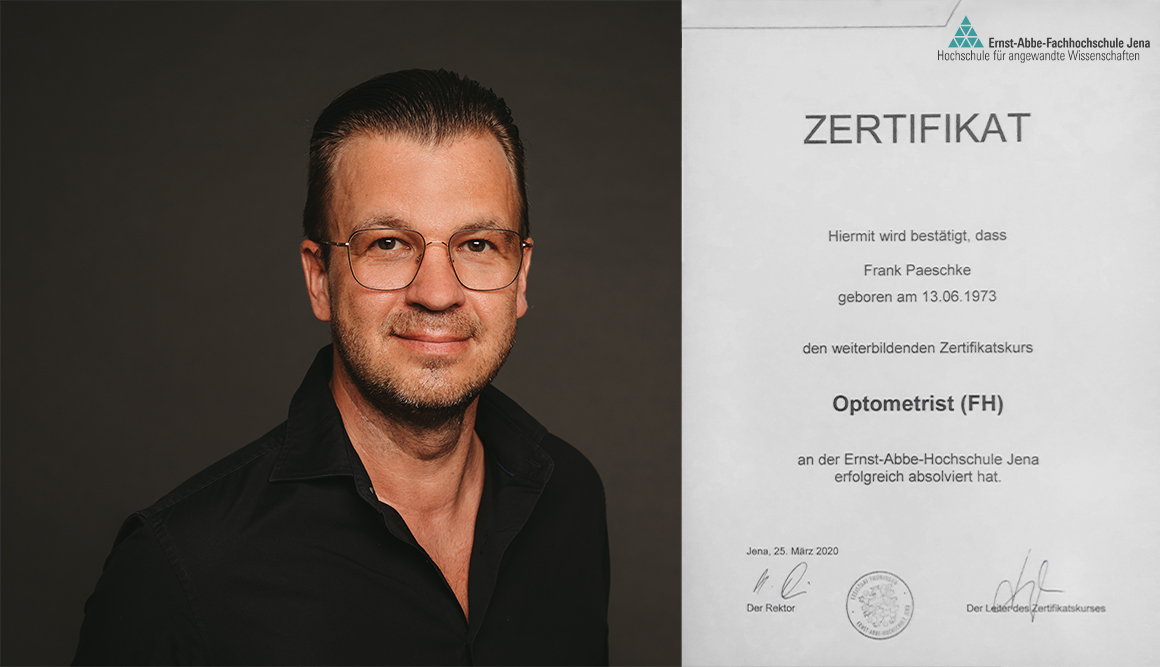 Frank Paeschke – Abschluss als Optometrist
